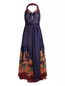 Платье ETRO с цветочным принтом, синий