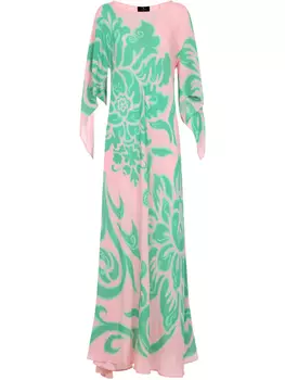 Платье ETRO с цветочным принтом, зеленый
