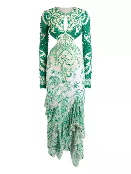 Платье ETRO, украшенное пайетками, зеленый