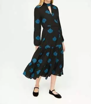 Платье Eugenie в жаккардовой ткани Fan Clip Rhode, цвет fan clip jacquard