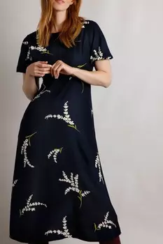 Платье Everly eco liva из вискозы с принтом Weird Fish, синий