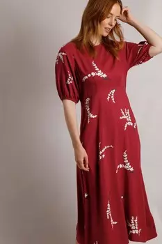 Платье Everly eco liva из вискозы с принтом Weird Fish, красный