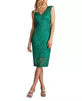 Платье Evonne с вышивкой Tadashi Shoji, зеленый