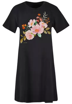 Платье F4NT4STIC Damen T Shirt Blumenmuster Damen T Shirt, черный