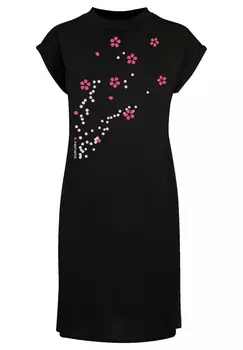 Платье F4NT4STIC Short Sleeve Dress Blumen Ranke, черный
