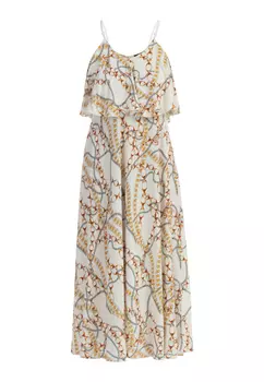 Платье faina Maxi Mit Allover Print, белый