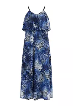Платье faina Maxi Mit Animal Print, цвет Knigsblau