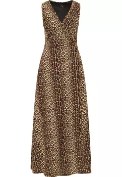 Платье faina Maxi Mit Leoprint, бежевый