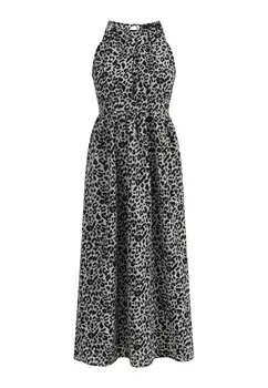 Платье faina Maxi Mit Leoprint, цвет Grau Leo