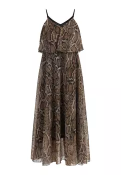 Платье faina Maxi Mit Schlangenprint, бежевый