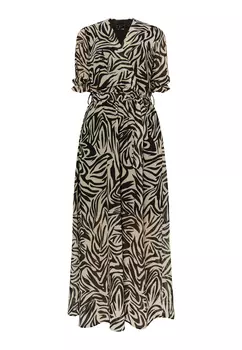 Платье faina Maxi Mit Zebra Print, бежевый
