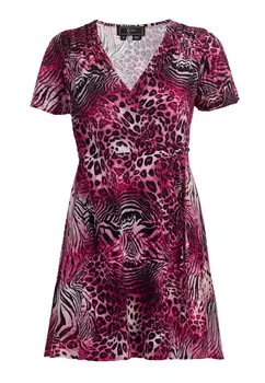 Платье faina Mini Mit Animal Print, розовый