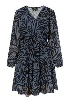 Платье faina Mit Zebra Print, серо-черный