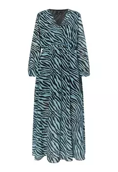 Платье faina Mit Zebra Print, светло-синий черный