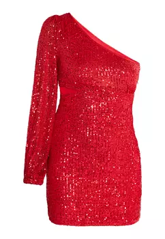 Платье faina One Shoulder Mini, красный