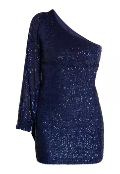 Платье faina One Shoulder Mini, морской