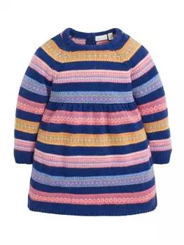 Платье Fair Isle в полоску для девочек в темно-синем цвете JoJo Maman Bebe