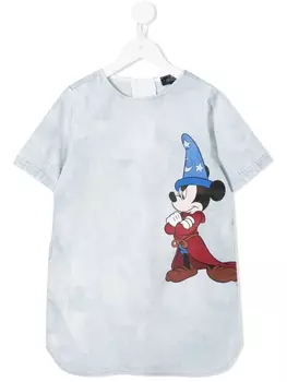 Платье Fantasia Mickey из вареного денима Stella McCartney Kids, синий