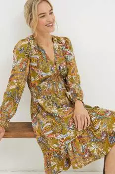 Платье Farah Fatface Prairie с узором пейсли Fat Face, зеленый