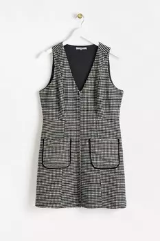 Платье фартук мини в клетку Oliver Bonas, черный