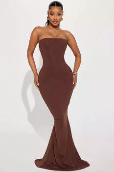 Платье Fashion Nova D9106, коричневый