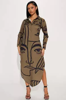 Платье Fashion Nova FD1014, оливковый