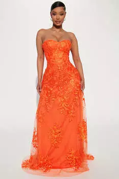 Платье Fashion Nova FN818, оранжевый