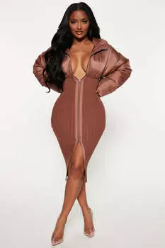 Платье Fashion Nova LD7348BFN, мокко