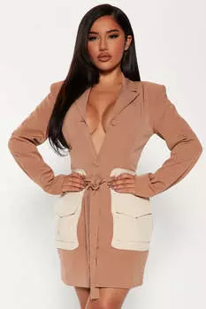 Платье Fashion Nova LD7389BFN, серо-коричневый