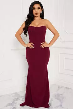 Платье Fashion Nova MF21393, вино