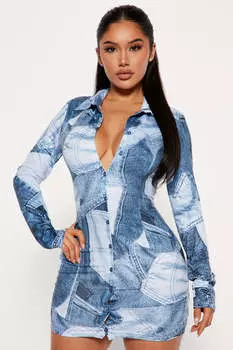 Платье Fashion Nova S5208DFN, синий