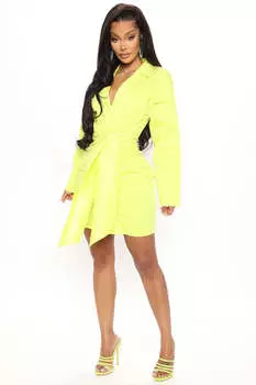 Платье Fashion Nova VD7704, лаймовый