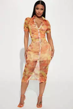 Платье Fashion Nova WR5229, оранжевый