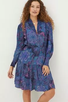 Платье FatFace Darcey с мозаичным геометрическим принтом Fat Face, синий