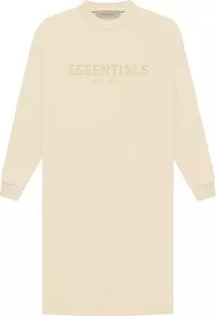 Платье Fear of God Essentials Long-Sleeve Tee Dress 'Egg Shell', кремовый