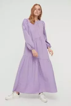 Платье - Фиолетовый - А-силуэт Trendyol Modest, фиолетовый