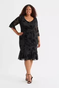 Платье флаппер из бархатного флока Scarlett & Jo, черный