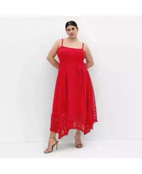 Платье Flirty Nature для полных женщин CITY CHIC, красный