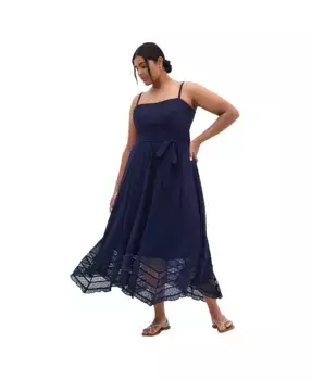 Платье Flirty Nature для полных женщин CITY CHIC, синий