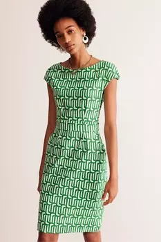 Платье Florrie из 100% хлопкового джерси Boden, зеленый