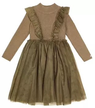 Платье flovos из тюля ребристой вязки Donsje, зеленый