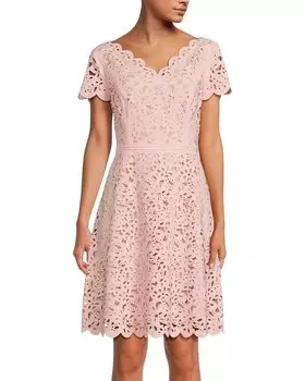 Платье FOCUS by Shani с V-образным вырезом и лазерной резкой, синий