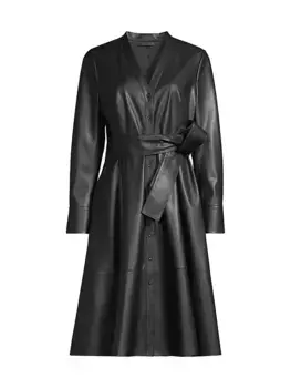 Платье Fontana из искусственной кожи с поясом Kobi Halperin, черный