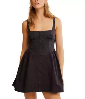 Платье Free People Astrid Oxford Mini, черный