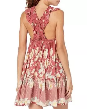 Платье Free People Bali Wild Daisy Slip, цвет Renaissance Red Comb