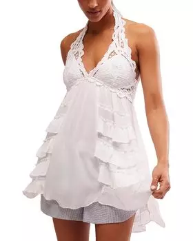 Платье Free People Fp1 Adella Halter Slip, белый