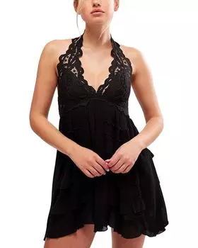 Платье Free People Fp1 Adella Halter Slip, черный