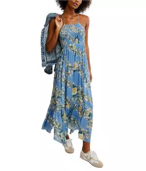 Платье Free People Heat Wave Printed Maxi, цвет Allue Blue Combo