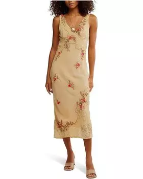 Платье Free People Meet Again Midi Dress, цвет Biege