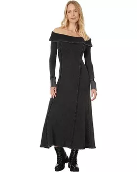 Платье Free People Monty Midi, цвет Washed Black